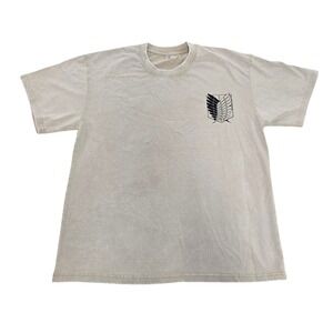 Attack on Titan Wings of Freedom Manga Graphic Tee Tan Mineral Wash Large